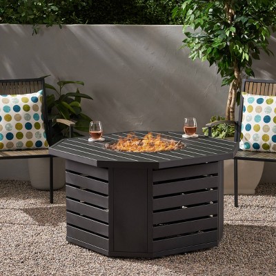 Rene Octagonal 45 Gas Fire Pit, Gas Fire Pit Grill