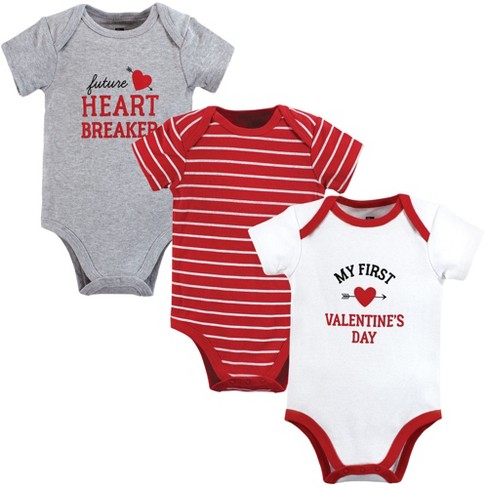 Hudson Baby Infant Boy Cotton Bodysuits, Valentine Heartbreaker - image 1 of 4