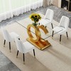 NicBex Dining Table for 4 Morden Glass Dining Table Dining Room Table with Unique Base Design and Glass Top for Kitchen - 4 of 4