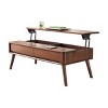 Elevating Solid Wood Center Low Table,Coffee Table With Hidden Storage Shelf,Rectangular Coffee Table For Living Room Office-Cuddlewood - 3 of 4