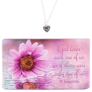 Dicksons St. Augustine Heart Cross Silver Plated 18 inch Metal Pendant Necklace - 1 of 4
