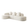 111.8" Lychee-Textured Long-Pile Polyester L-Shaped Sectional Modular Sofa with Curved Backrest and 3 Pillows - 4 of 4