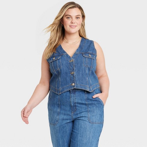 Women's Denim Corset Vest - Wild Fable™ Light Wash Xs : Target