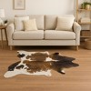 5' X 7' Light Brown and White Cowhide Hand Knotted Area Rug - 2 of 4