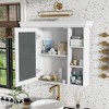 MOEPISY White Wall Mounted Bathroom Storage Cabinet with Mirror Door, Modern Bathroom Wall Cabinet with Mirror - 3 of 4