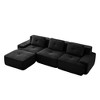 AENKYO 117-Inch Square Cloud Couch Modular Sectional Sofa with Two Ottomans, No Assembly Required - Ergonomic Floor Lounge for Living Room - Camel - 4 of 4