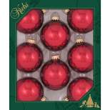 Christmas by Krebs 8ct December Red Shiny Glass Christmas Ball Ornaments 2.5" (67mm)