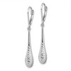 Black Bow Jewelry Diamond Cut Teardrop Lever Back Earrings in 14k White Gold, 44mm - 2 of 4