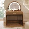 HDZNVF 39" Makeup Vanity Table with Mirror, Dressing Table with Drawer for Bedroom, Espresso - 2 of 4