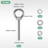 Unique Bargains Stainless Steel Durable Rust-Resistant Eyebolts with Nuts Washers Male Screw for Fastening 10 Pcs - 3 of 4