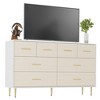 Modern White Nightstand for Bedroom, 8 Drawer Dresser, Small Bedside Table Night Stand, Wooden Nightstand with Drawers for Bedroom, Living Room - 3 of 4