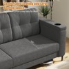 GustoWave 83" 3-seater Sofa with Convenient Side Pockets, Cozy Teddy Velvet Sofa with Cup Holder and Storage Armrest for Living Room - 4 of 4