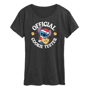 Women's - Lilo and Stitch - Christmas Official Cookie Tester Short Sleeve Graphic T-Shirt - 1 of 4