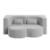 78" Plush Corduroy Floor Sofa Bed with Foam Support, Convertible, No Assembly - 3 of 4