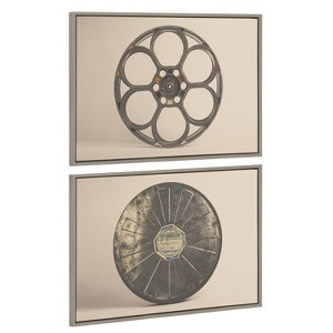(Set of 2) 23" x 33" Sylvie Movie Tin Canvas by Saint and Sailor Studios Gray - Kate & Laurel All Things Decor - 1 of 4