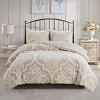 Gulches King/Cal King 3 piece Tufted Cotton Chenille Damask Comforter Set Taupe - 3 of 4