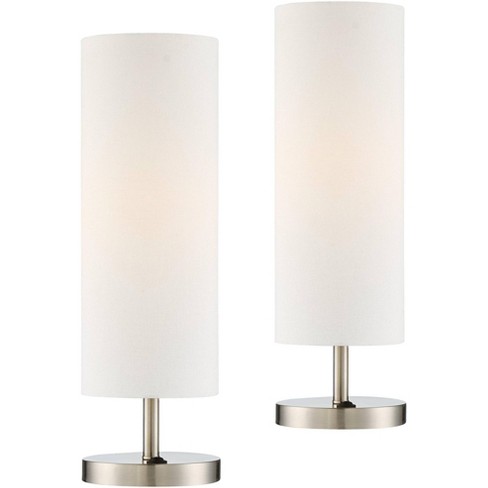 White cylinder table store lamp