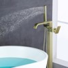 Cobbe Freestanding Floor Standing Bathtub Faucet Single Handle Tub Filler with Tub Spout and Hand Shower Brushed Gold - 4 of 4