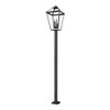 Talbot Outdoor Glass Pendant Light - 4 Bulbs, Dimmable, 19.5" x 128.25", Black Finish - 3 of 4