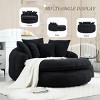 Chenille Bean Bag Sofa with Memory Foam Filling, Fluffy Bean Bag Sofa for Living Room or Bedroom, Oversized Upholstered Bean Bag Sofa-Koiai - 4 of 4