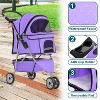 BestMassage Pet Stroller 3/4 Wheels Dog Cat Stroller Jogger Stroller with Removable Liner and Cup Holder Travel Folding Carrier - 3 of 4