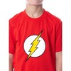 DC Comics Big Boys' The Flash Logo Short Sleeve Shirt Pajama Short Set Red - 4 of 4