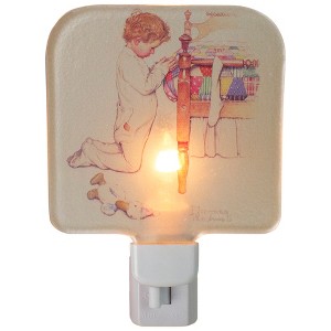 Northlight 6" Norman Rockwell 'A Christmas Prayer' Glass Night Light - 1 of 3