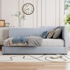 NicBex Twin/Full Size L-Shaped Corduroy Daybed,Upholstered Bed Frame for Bedroom,Living Room,Apartment,Wood Slat Support - 2 of 4
