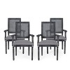 Set of 4 Maria French Country Wood and Cane Upholstered Dining Chairs - Christopher Knight Home - 2 of 4