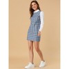 Allegra K Women's Contrast Peter Pan Collar Long Sleeve Above Knee Shift Plaid Dress - 2 of 4