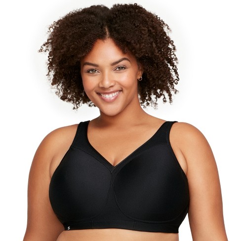 Glamorise Womens MagicLift Seamless Sports Wirefree Bra 1006 Black 42H