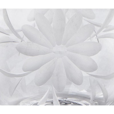 Clear Glass Floral Etched 67 oz Pitcher