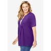 Woman Within Plus Size 7-Day Layer-Look Elbow-Sleeve Tee - 4 of 4