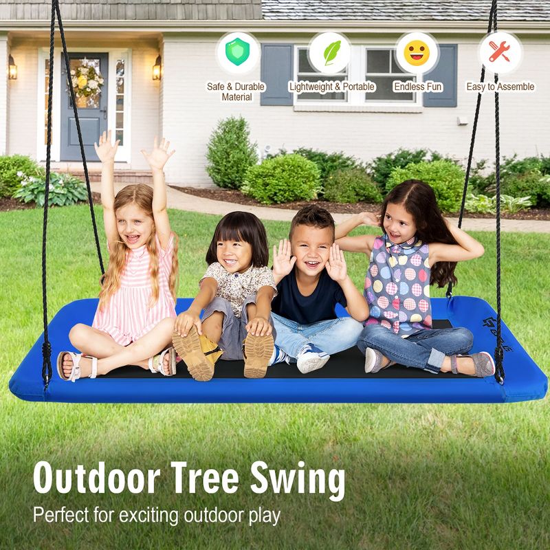 Costway 700lb Giant 60'' Platform Tree Swing Outdoor w/ 2 Hanging Straps Blue\Colorful\Green\Camo Green, 2 of 10