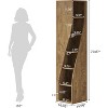 Tribesigns 6-Tier Farmhouse Corner Bookshelf, 70.8" Tall Narrow  Bookcase with Storage Shelves, for Living Room, Bedroom, Home Office, Light Brown - 2 of 4