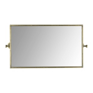 26.5" Metal Swivel Wall Mirror Brass - Storied Home: Large, Rectangular, No Assembly Required - 1 of 4