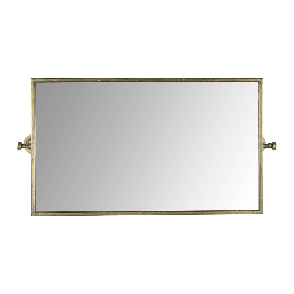 Photos - Wall Mirror 26.5" Metal Swivel  Brass - Storied Home