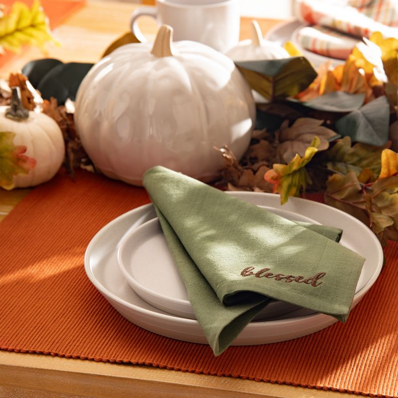 Harvest Sentiments Placemat and Napkin Value Set of 8 (4 of Each) - 13" x 19" & 17"x17" - Elrene Home Fashions, 3 of 4