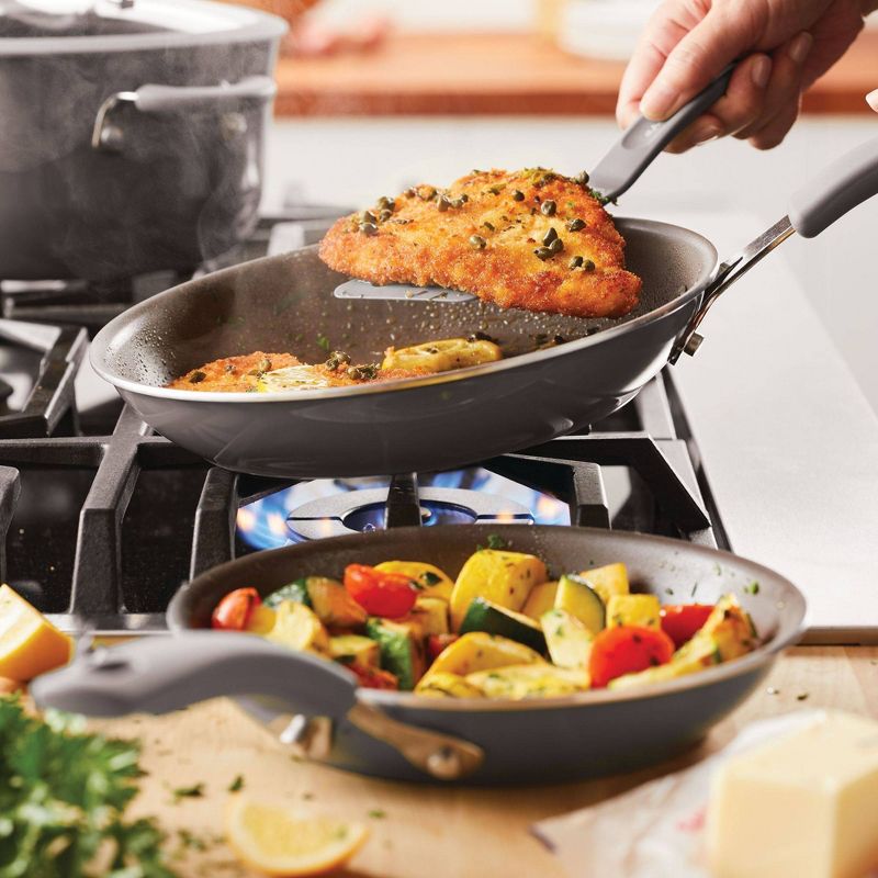Rachael Ray Cook + Create 2pc Aluminum Nonstick Skillets - Gray, 3 of 9