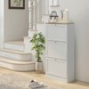 HOMCOM Narrow Shoe Storage Cabinet for Entryway with 3 Flip Drawers and Adjustable Shelves, Shoe Rack Organizer for 18 Pairs of Shoes - 3 of 4