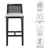 Modway Monarch Wood and Rattan Bar Stool - DURABLE WOOD CONSTRUCTION - Featuring a sturdy wood frame and a rattan backrest with intricate ca - 2 of 4