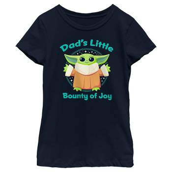 Girl's Star Wars: The Mandalorian Grogu Dad's Little Bounty of Joy T-Shirt