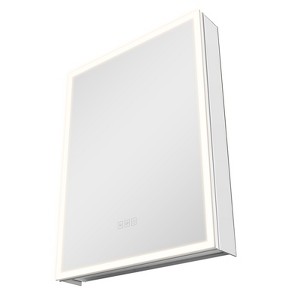 VEVOR Lighted Medicine Cabinet with Mirror,24x32in Recessed or Wall Mount, 3 Color Dimmable LED Bathroom Medicine Cabinet with Magnifying Mirror,White - 1 of 4