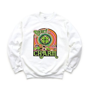 Simply Sage Market Women's Graphic Sweatshirt Lucky Charm Retro St. Patrick's Day - 1 of 3
