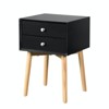 Tiramisubest Nightstand Drawer 2 Tier Storage Wood Side Table Compact Bedside Table with Storage Kids Bedroom - 3 of 4