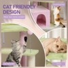 SEVOBAL Pet Tower 27.5in Cat Tree, Multi-level Cat Tower with Cat Scratching Post and Pad, Cozy Cat Condo Padded Top Bed for, Pink, 23.6"*23.6"*59.1" - 3 of 4