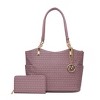 MKF Collection Savannah M Logo Printed Vegan Leather Women’s Tote and Wristlet Wallet by Mia K- 2 pieces - 2 of 4