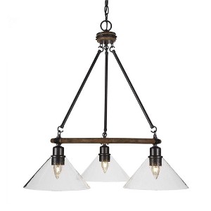 Toltec Lighting Blacksmith 3 - Light Chandelier in  Clear Bubble with 10" Clear Bubble Shade - 1 of 1
