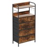 Orieon 5 Drawer Dresser for Bedroom, Storage Organizer with Fabric Bins, Wood Top & Steel Frame, Brown - 2 of 4
