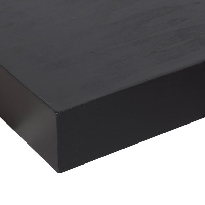 Havlock Black Wood 12" Floating Accent Shelves, Set of 3